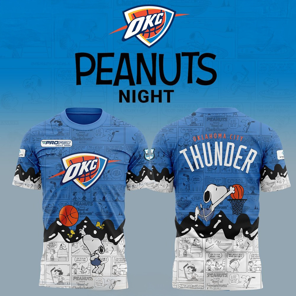 Oklahoma City Thunder Anniversary Of Peanuts Special T-Shirt For Basketball Fan Oregontrailrvpk Shirt