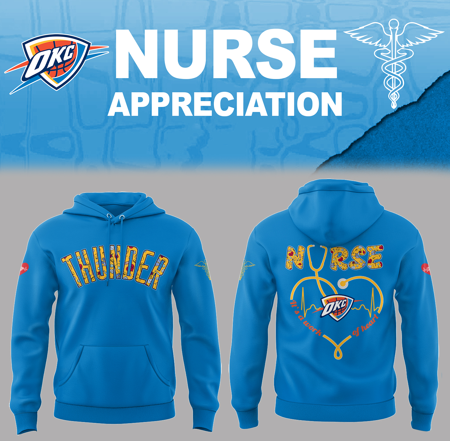 Oklahoma City Thunder Nurse Appreciation Hoodie Basketball Coaches Gifts