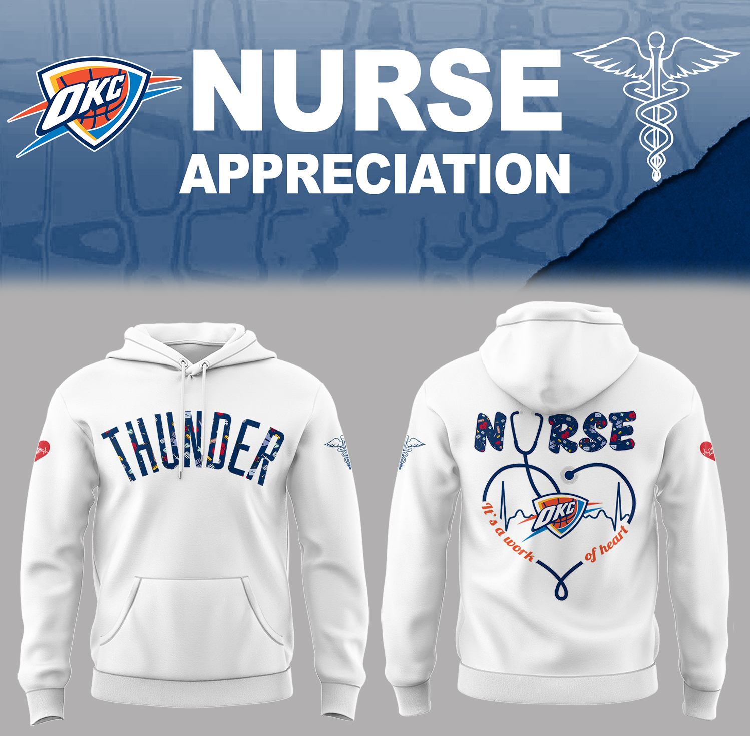 Oklahoma City Thunder Nurse Appreciation Hoodie Gifts For Basketball Player