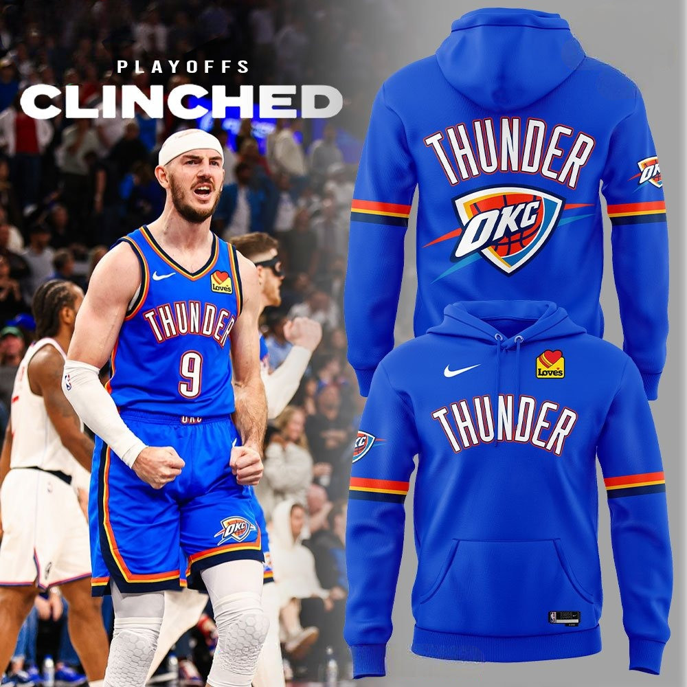 Oklahoma City Thunder Playoffs Clinched 2025 Swingman Hoodie Basketball
