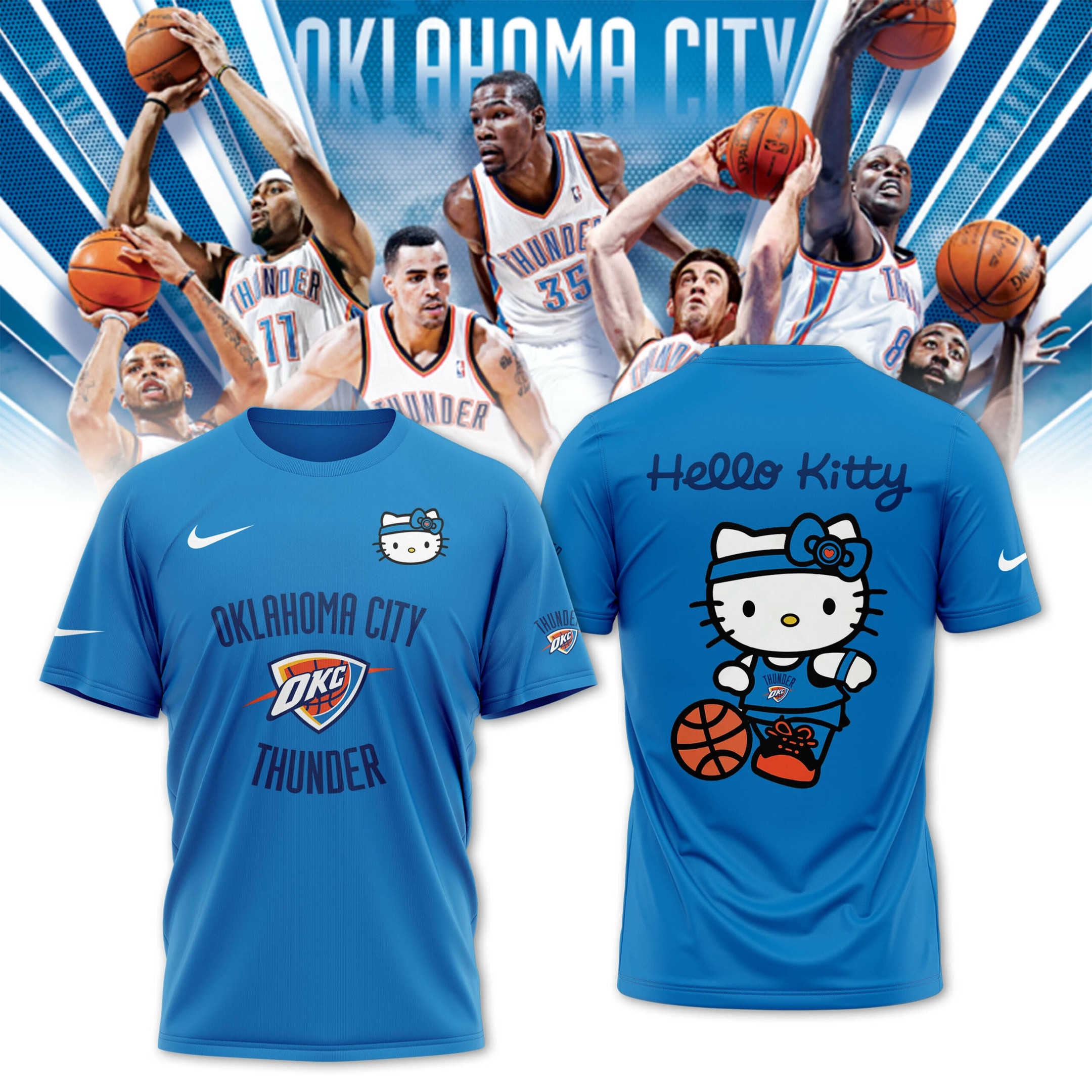 Oklahoma City Thunder x Hello Kitty T-Shirt Presents For Basketball Fans Oregontrailrvpk Shirt