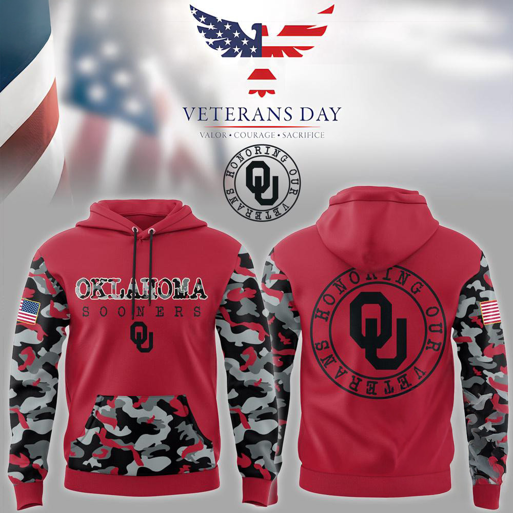 Oklahoma Sooners NCAA 2025 Limited Veterans Camo Hoodie Football