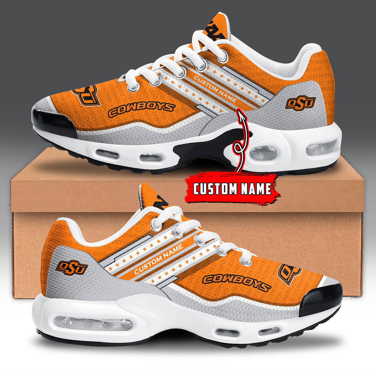 Oklahoma State Cowboys Air Max Plus Shoes Sneakers For Men And Women