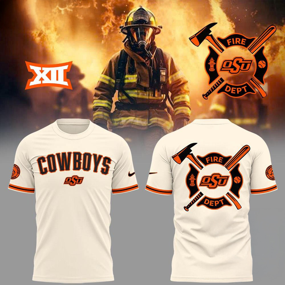 Oklahoma State Cowboys Baseball x Firefighter Appreciation Shirt Baseball Player Gift Ideas Oregontrailrvpk Shirt