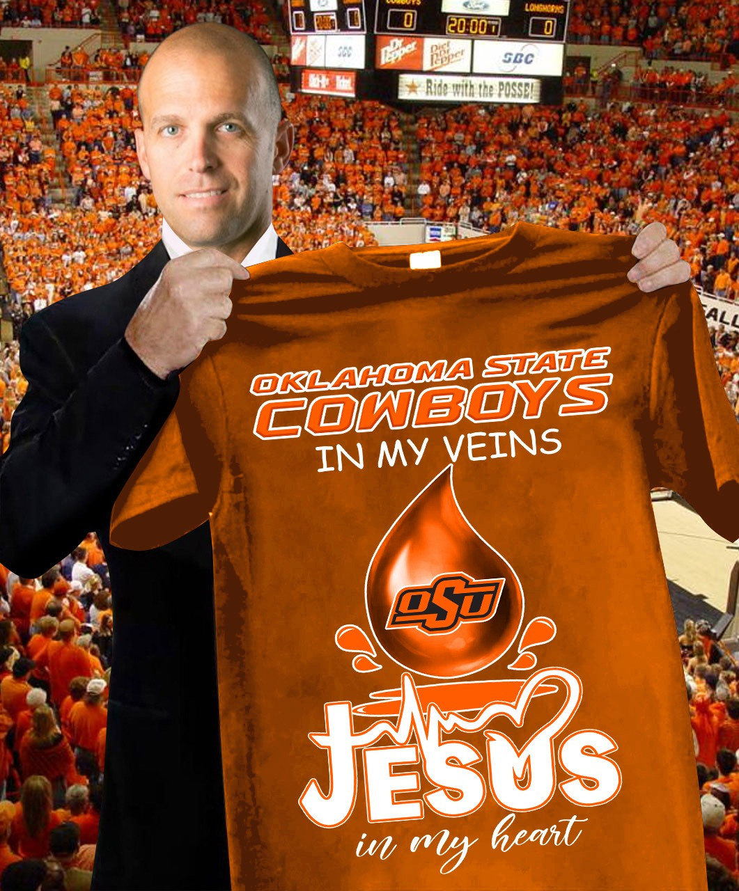 Oklahoma State Cowboys In My Veins Shirt Jesus In My Heart Shirt Basketball Oregontrailrvpk Shirt
