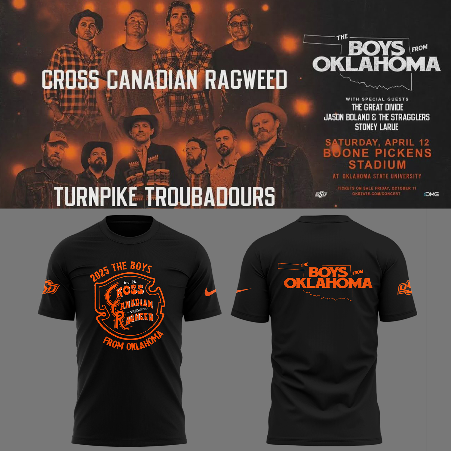 Oklahoma State Cowboys The Boys From Oklahoma Black T-Shirt Best Gifts For Football Coaches Oregontrailrvpk Shirt