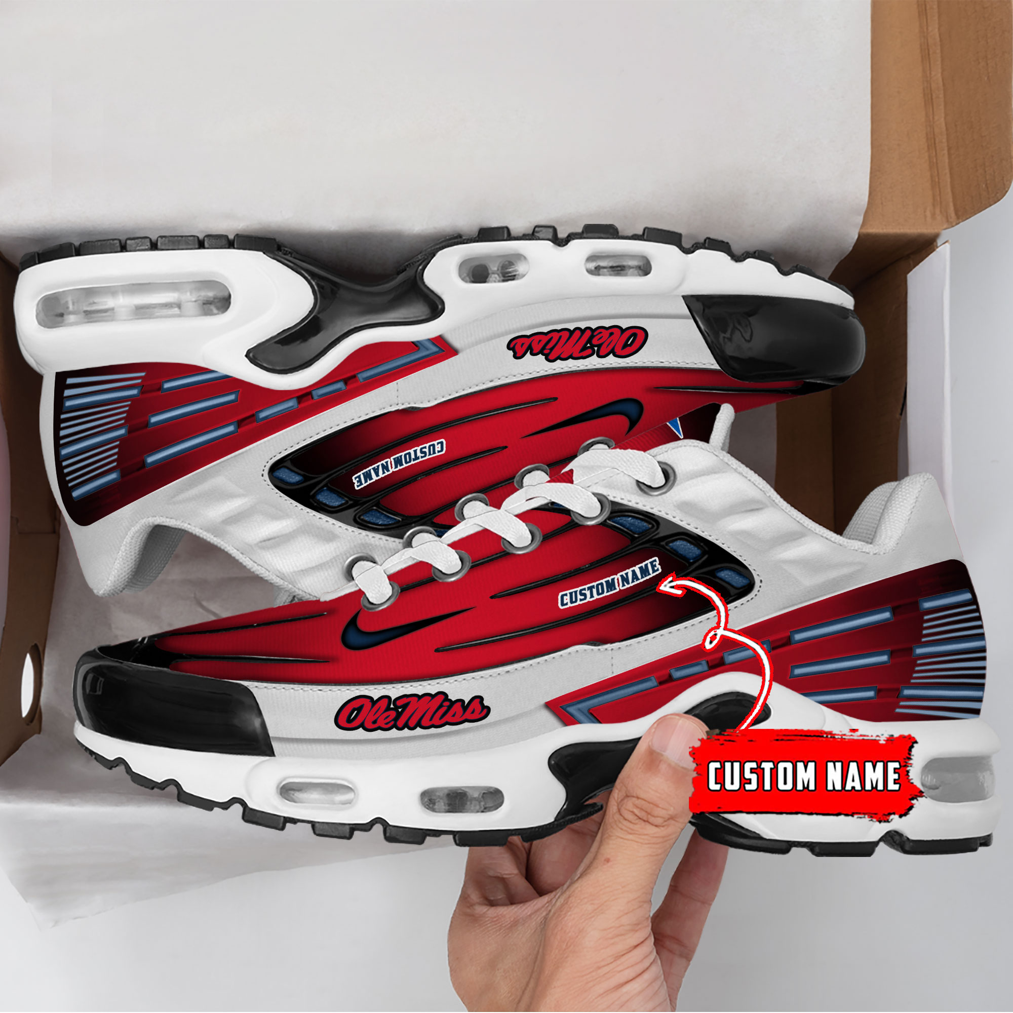 Ole Miss Rebels Air Max Plus Shoes Sneakers For Men And Women