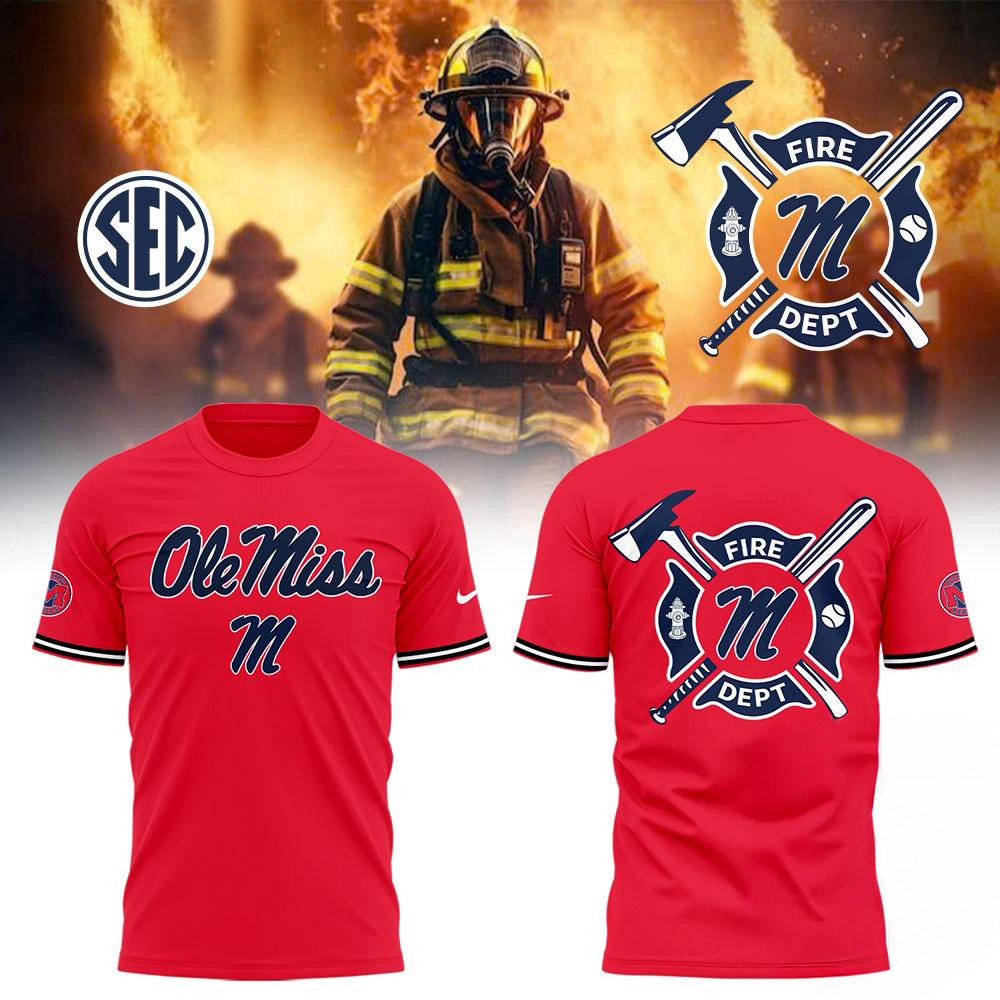 Ole Miss Rebels Baseball x Firefighter Appreciation Night 3D Print Shirt Gifts For Him Oregontrailrvpk Shirt