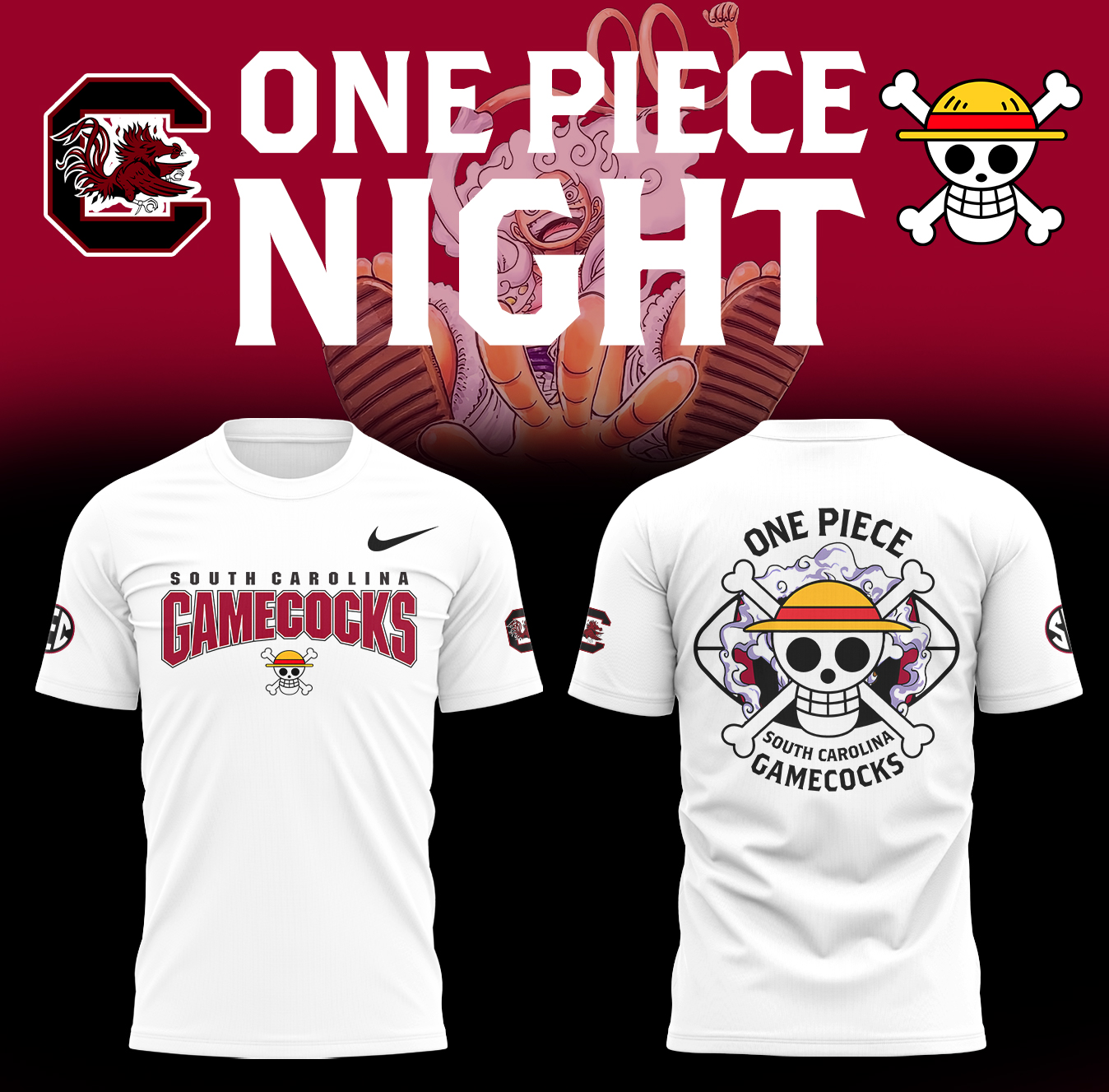 One Piece x Gamecocks Shirt Top Gifts For Basketball Players Oregontrailrvpk Shirt