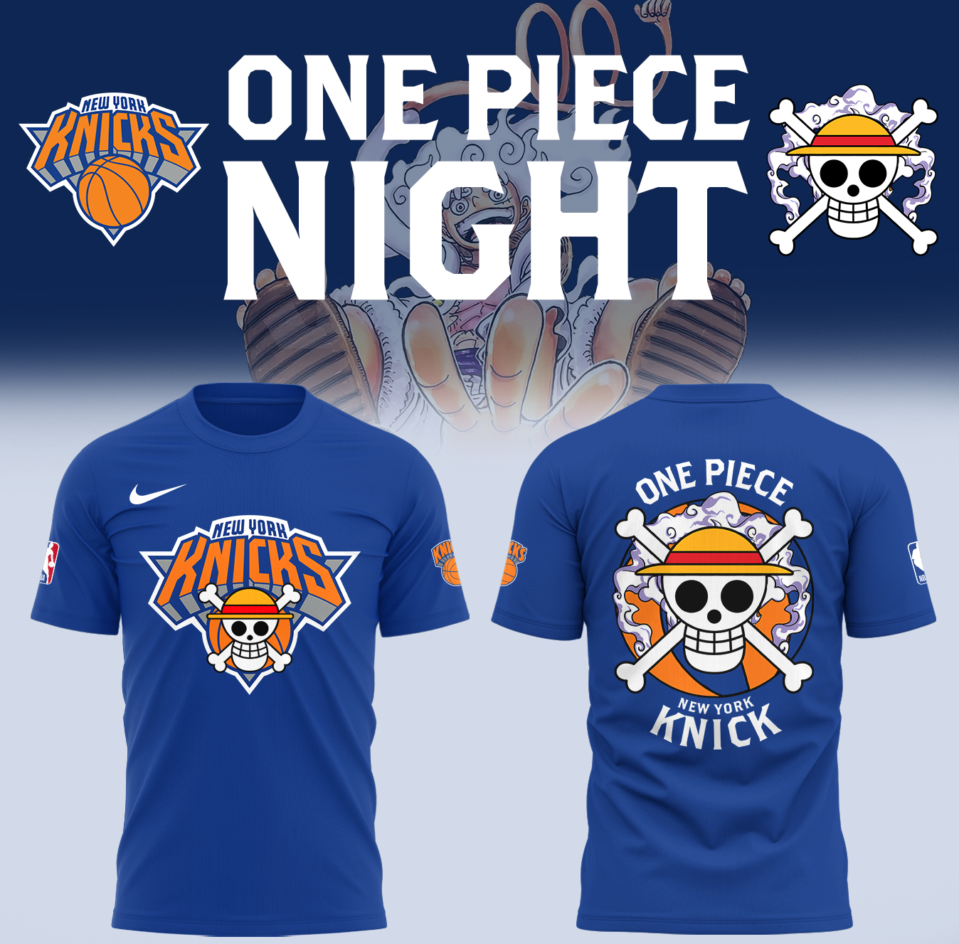 OnePiece Luffy x Knicks Shirt Basketball Coaches Gifts Oregontrailrvpk Shirt