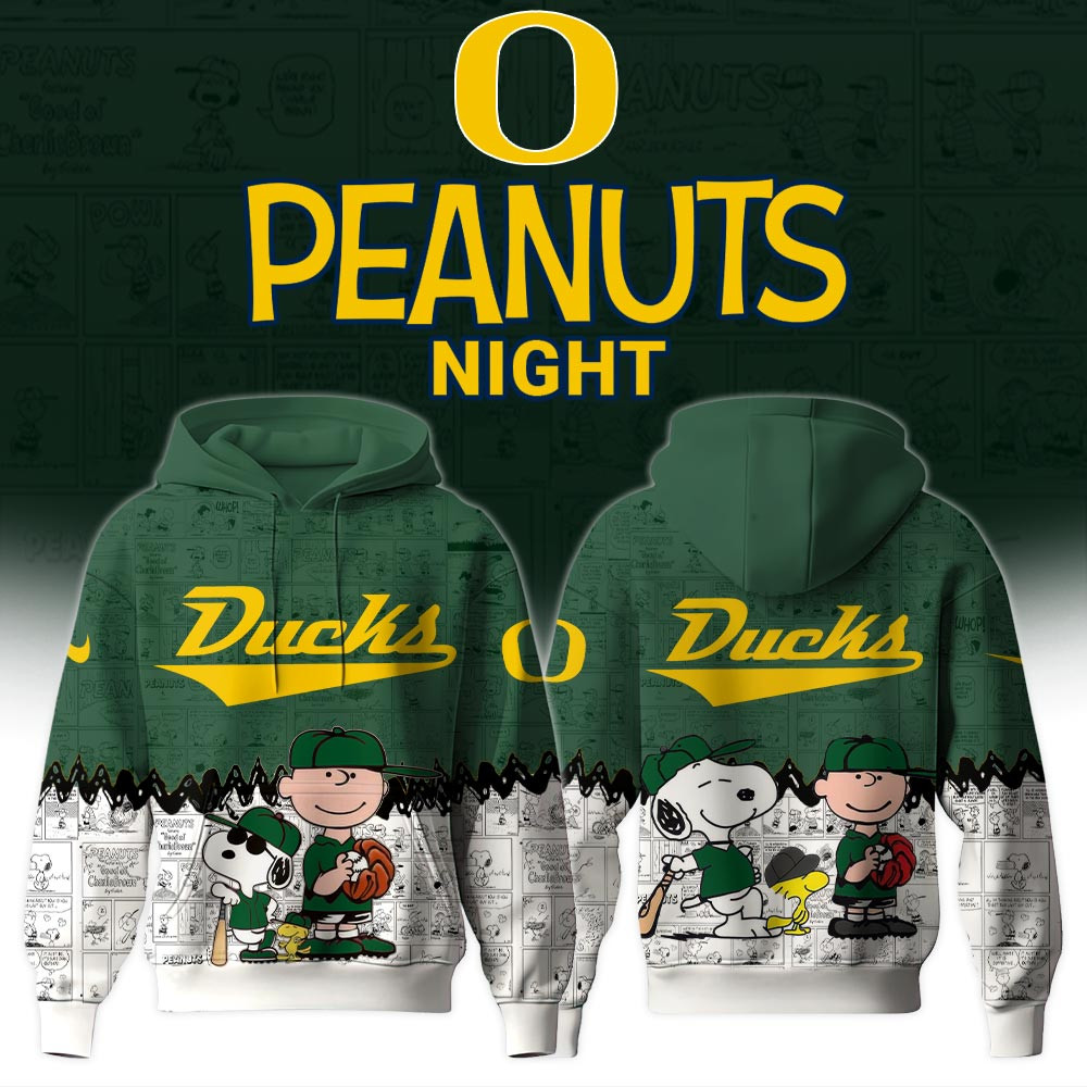Oregon Ducks Celebrating the 75th Anniversary of Peanuts NCAA Hoodie Football Related Gifts
