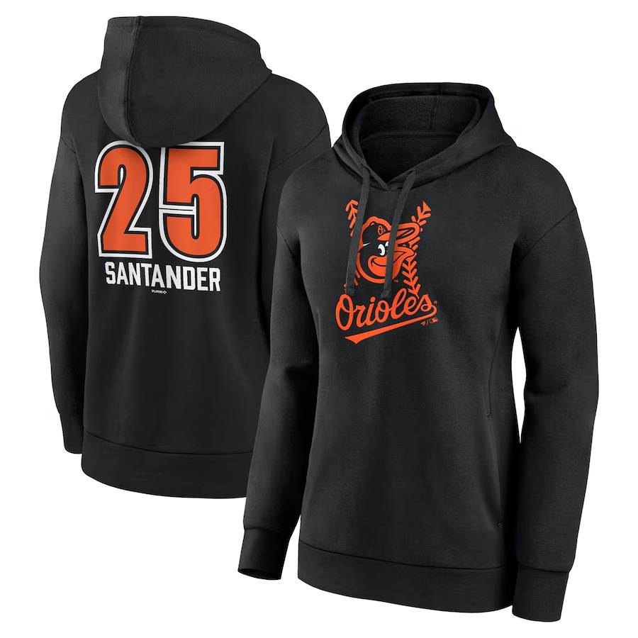 Orioles Anthony Santander Black Fastball Player Name & Number Pullover Hoodie Baseball Coach Gift Ideas