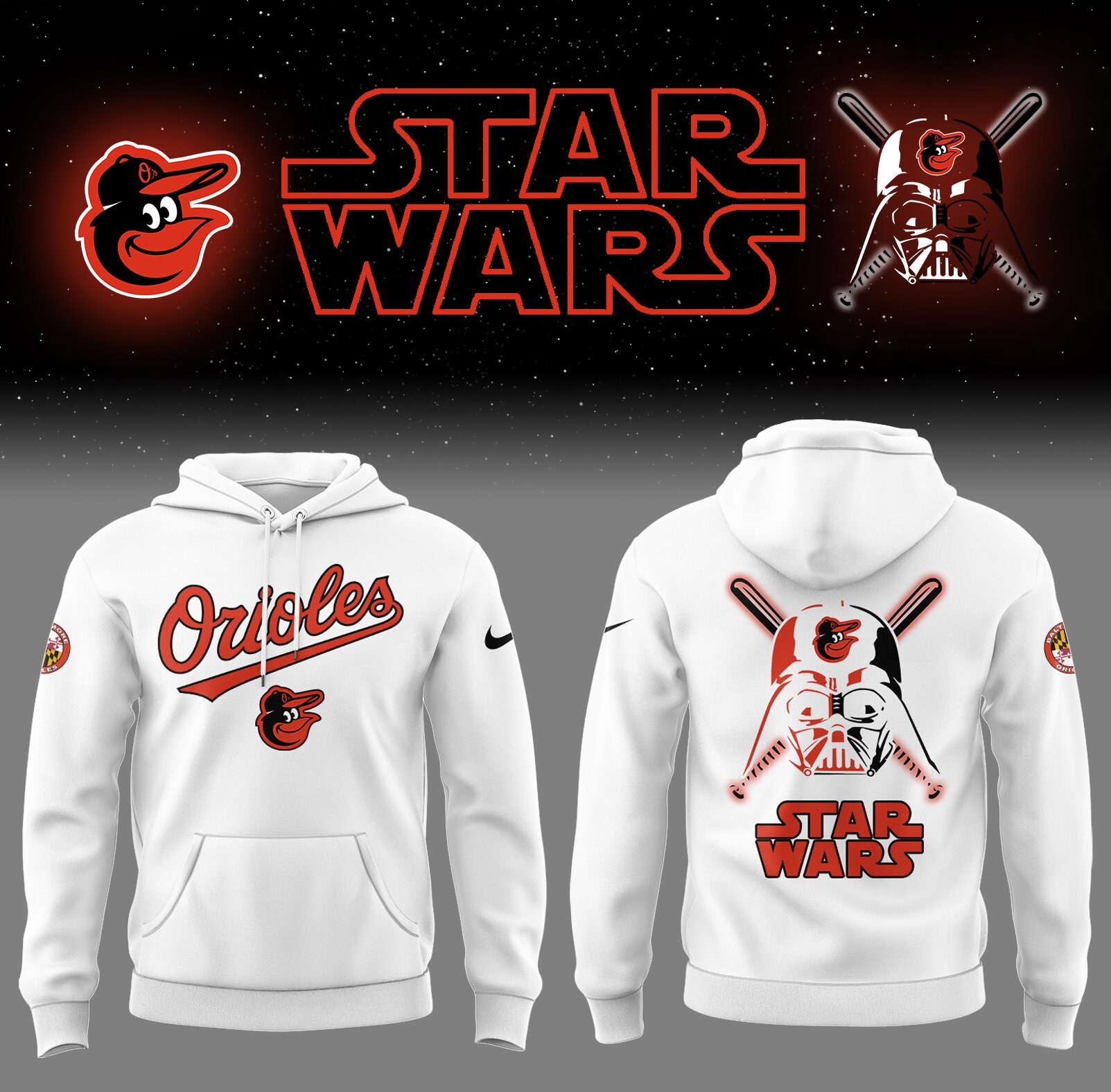 Orioles Baseball 2025 Orioles X Star Wars Hoodie Gift For Baseball Lover
