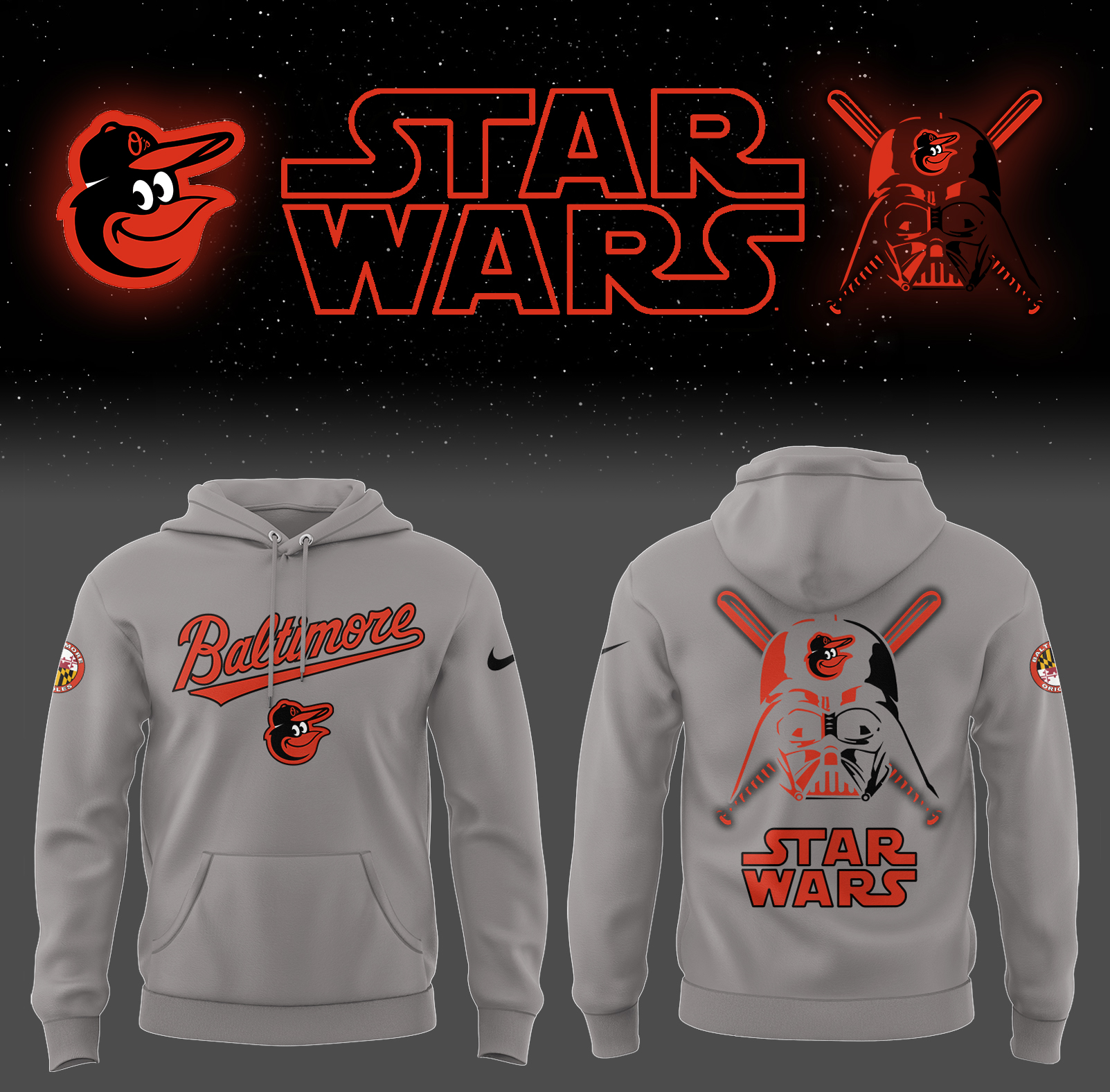 Orioles Baseball 2025 Orioles x Star Wars Hoodie