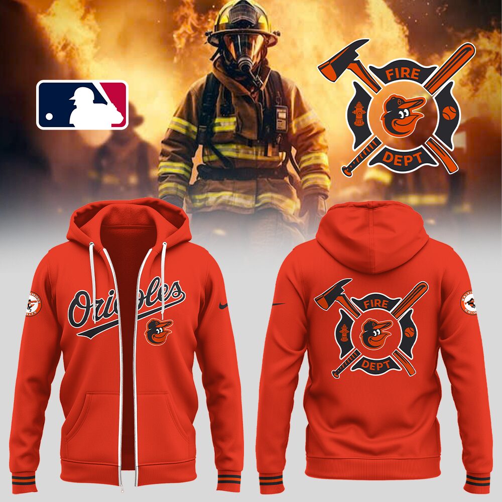 Orioles x Firefighter Appreciation Night Zip Hoodie Baseball