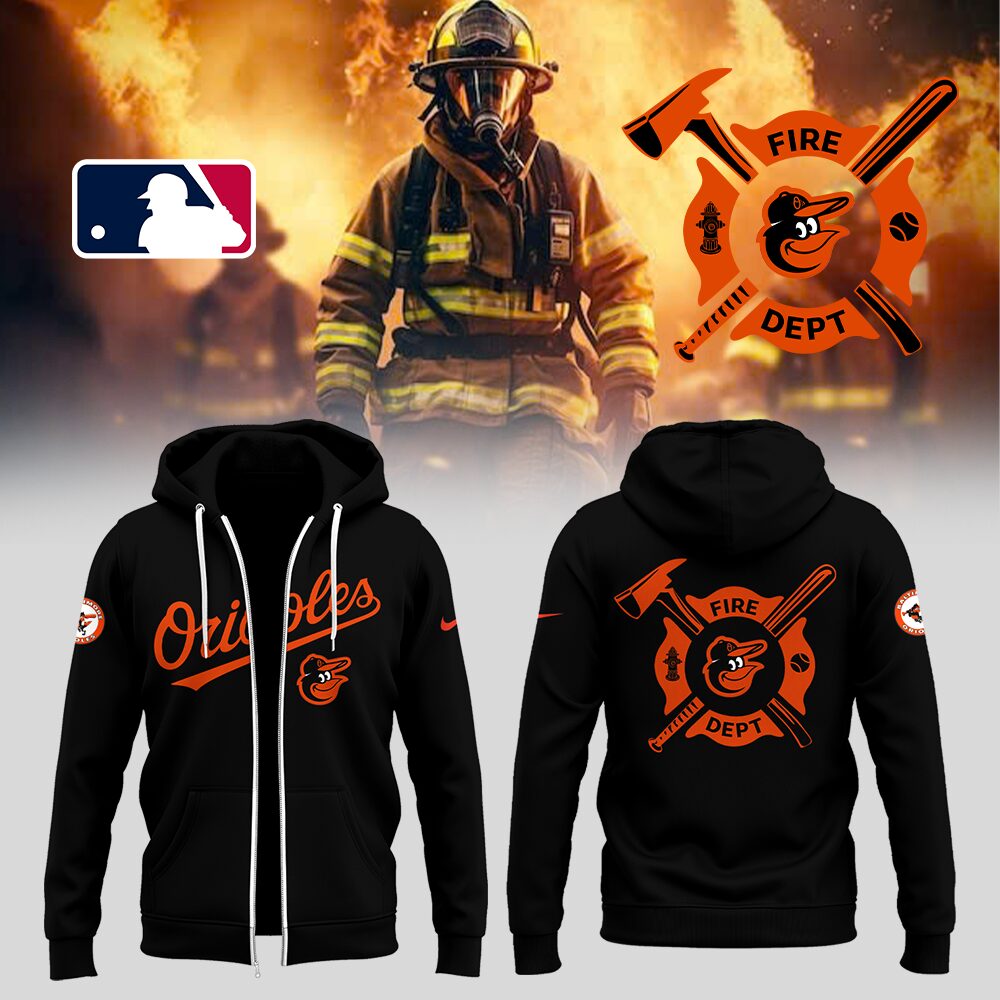 Orioles X Firefighter Appreciation Night Zip Hoodie Unique Baseball Gifts