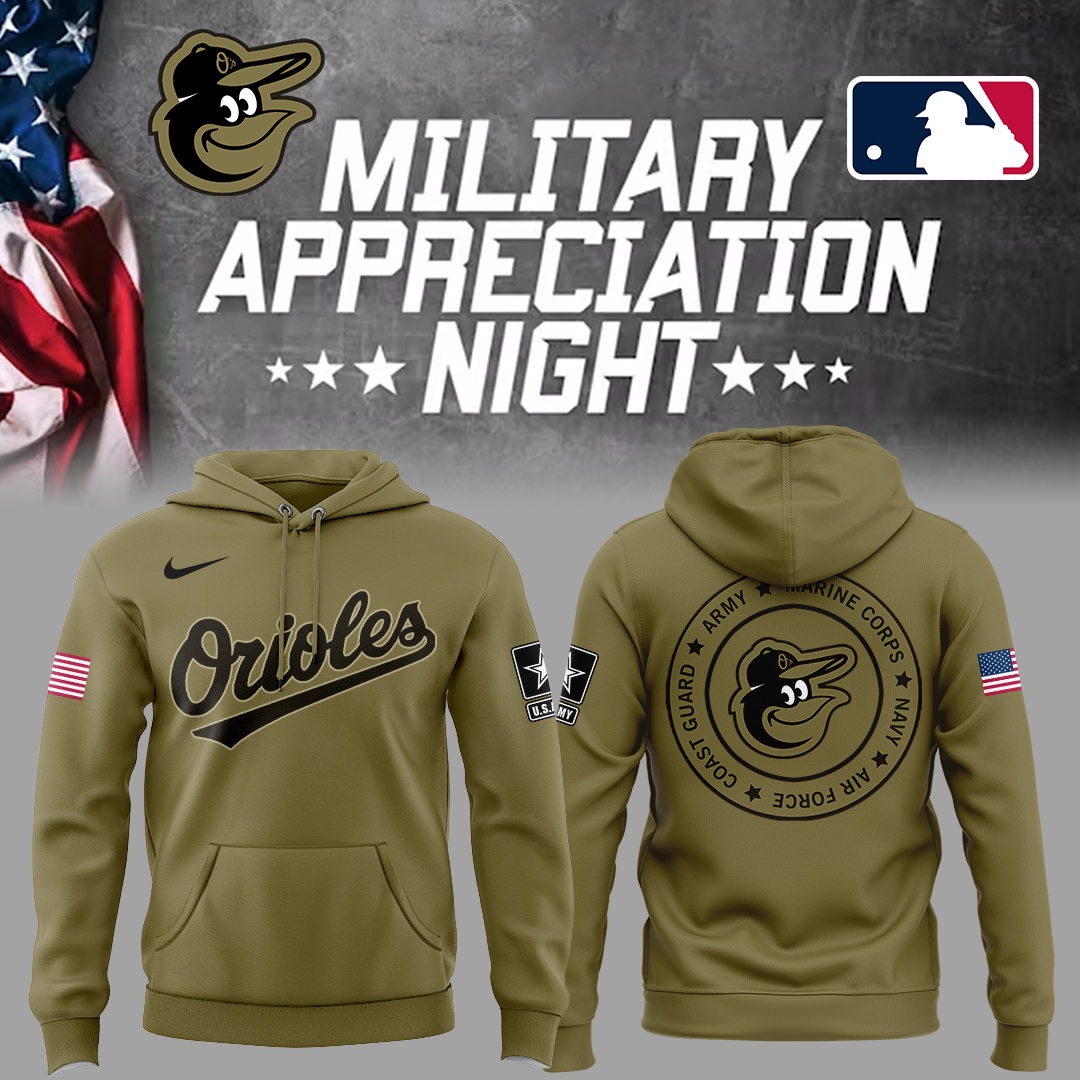 Orioles X Military Appreciation Night Hoodie Gift Ideas For Baseball Players