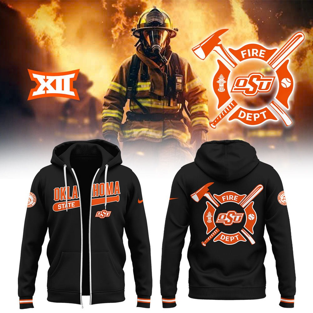 OSU Baseball x Firefighter Appreciation Zip Hoodie Presents For Baseball Lovers