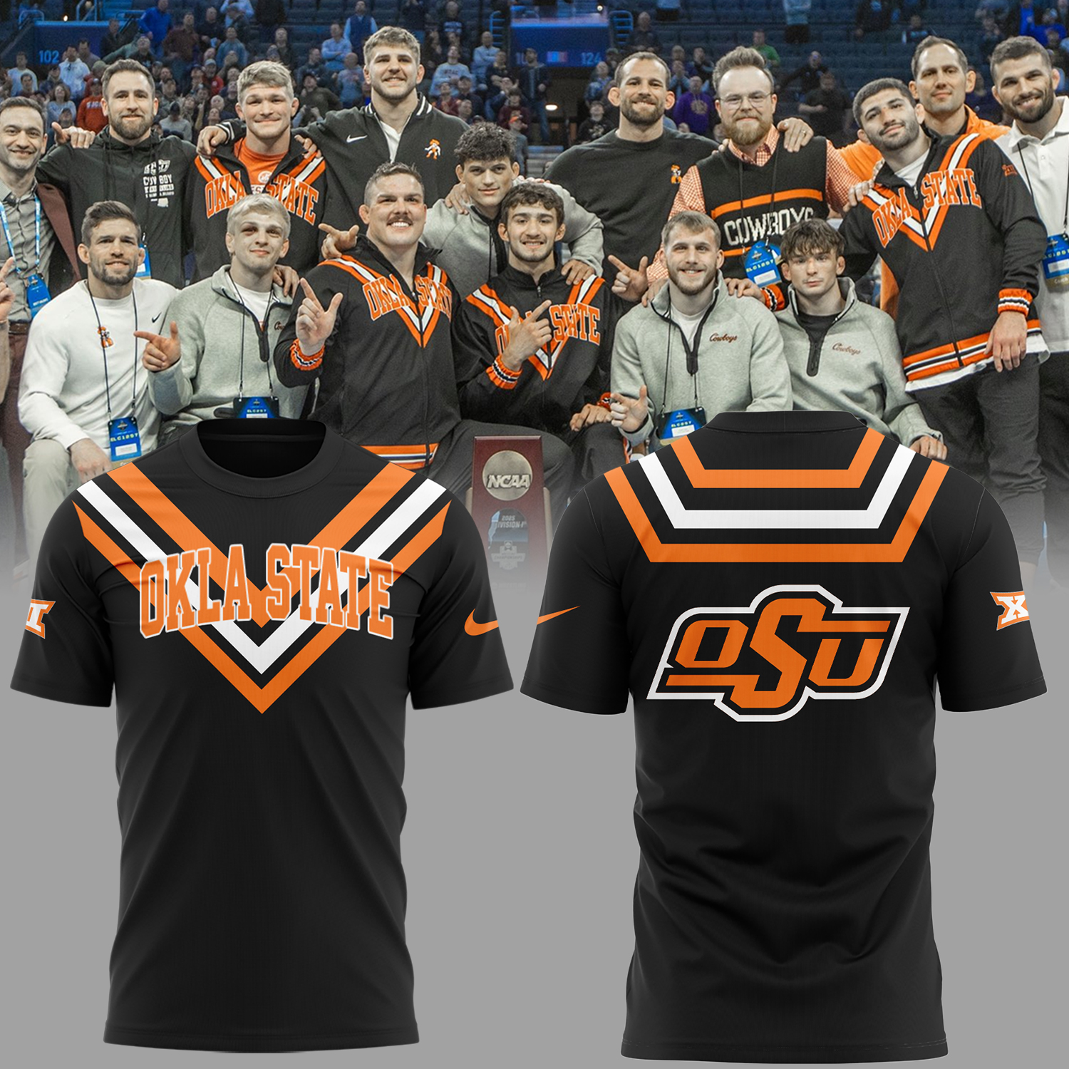 OSU Cowboy Wrestling Black T-Shirt Best Presents For Wrestling Fans Oregontrailrvpk Shirt