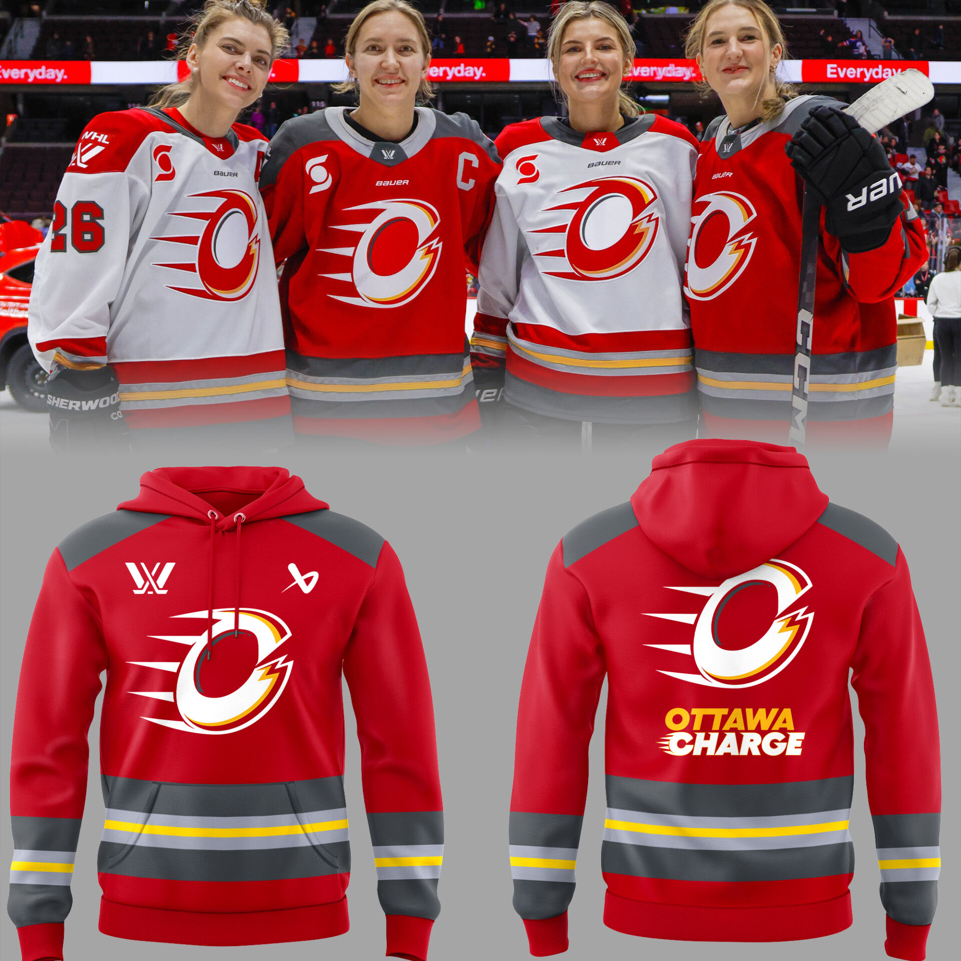 Ottawa Charge Hockey Red Hoodie Best Gifts For Hockey Players