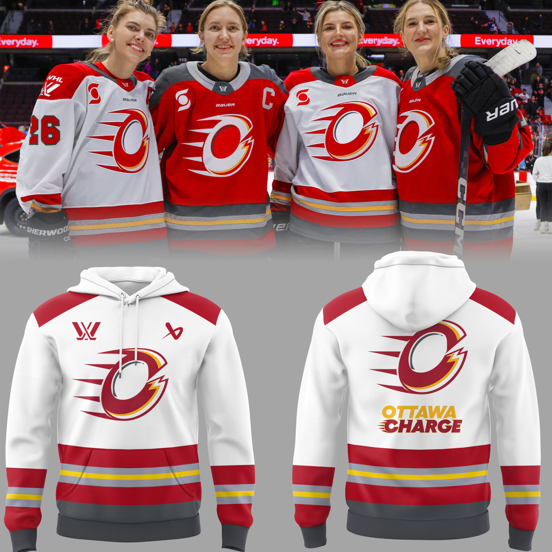 Ottawa Charge Hockey White Hoodie Best Gifts For Hockey Fans