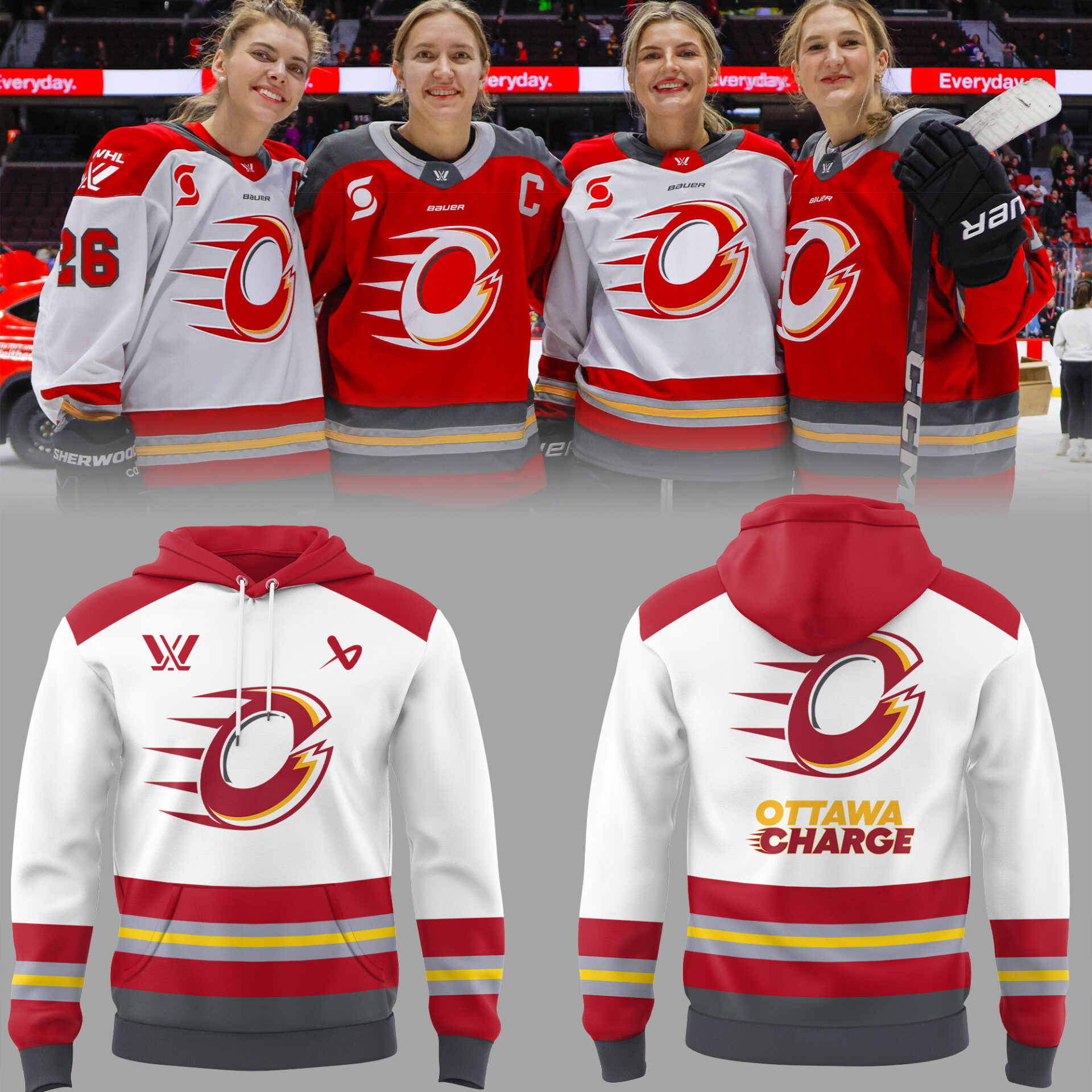 Ottawa Charge Hockey White Hoodie Best Presents For Hockey Fans