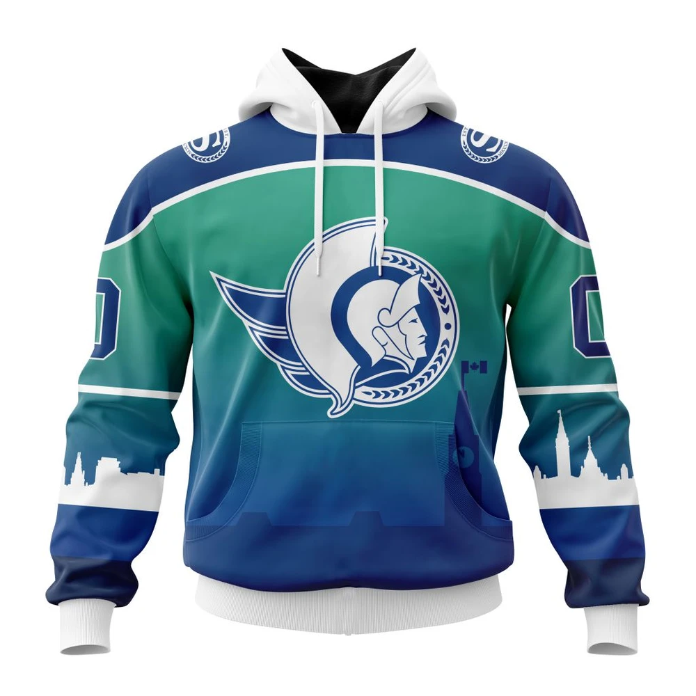 Ottawa Senators Personalize Gradient Series Concept All Over Print Hoodie Style 15100