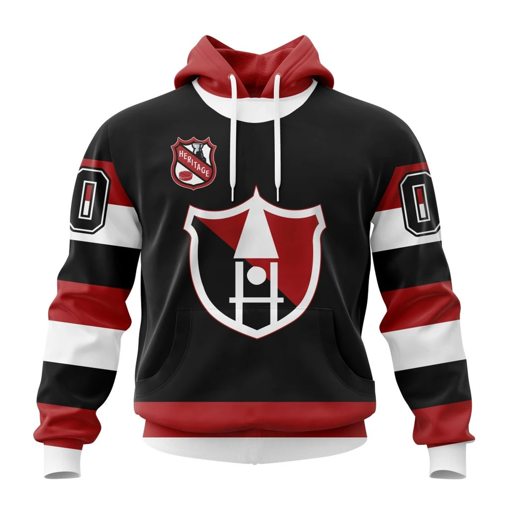 Ottawa Senators Personalized Heritage Design All Over Print Hoodie Style 59662