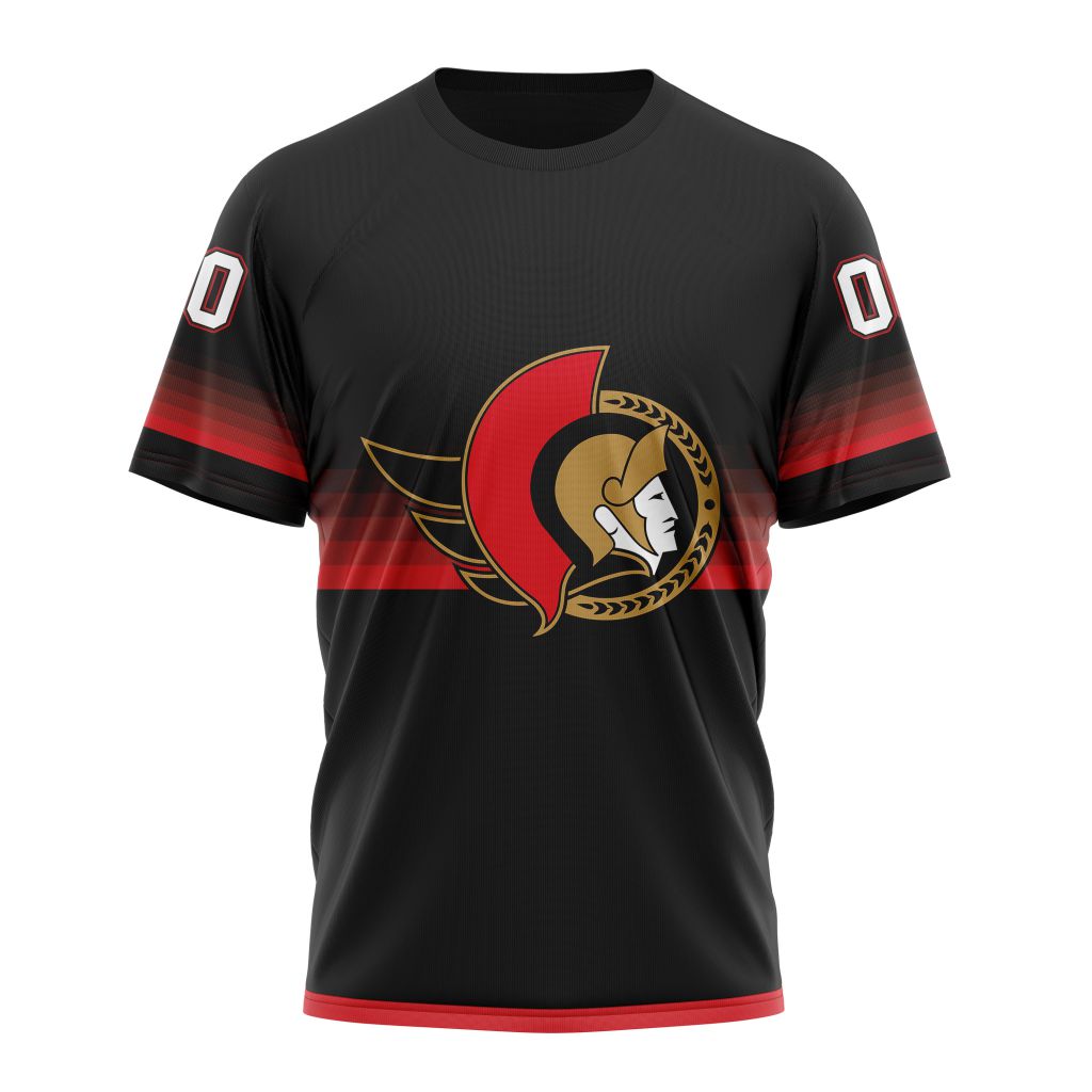 Ottawa Senators Special Black And Gradient Design Personalized Name And Number T-Shirt Oregontrailrvpk Shirt