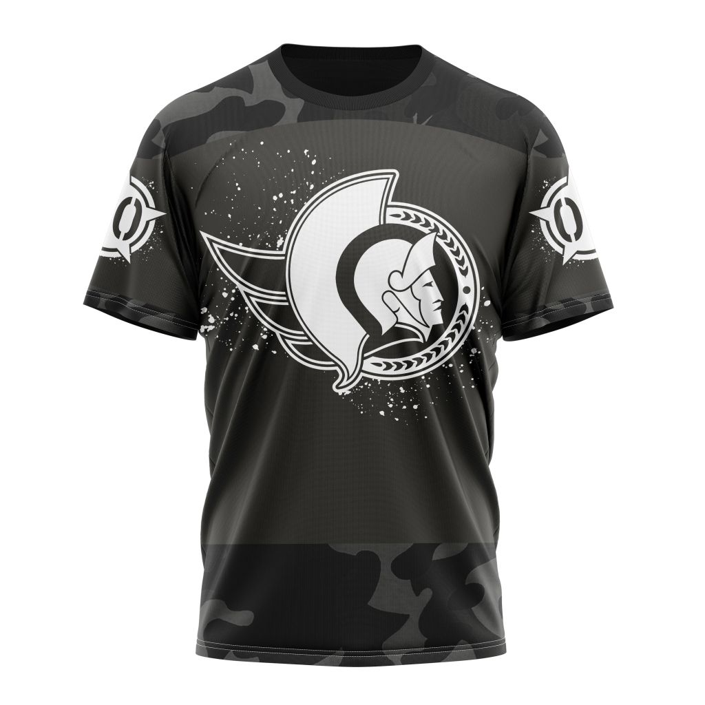 Ottawa Senators Special Black Camo Design For Veterans Day Personalized Name And Number T-Shirt Oregontrailrvpk Shirt