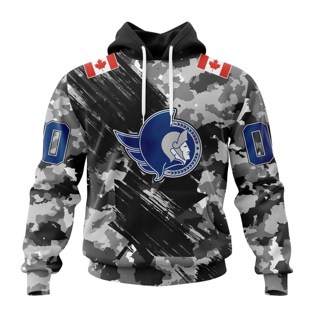 Ottawa Senators Special Camo Armed Forces Design All Over Print Hoodie Style 76015