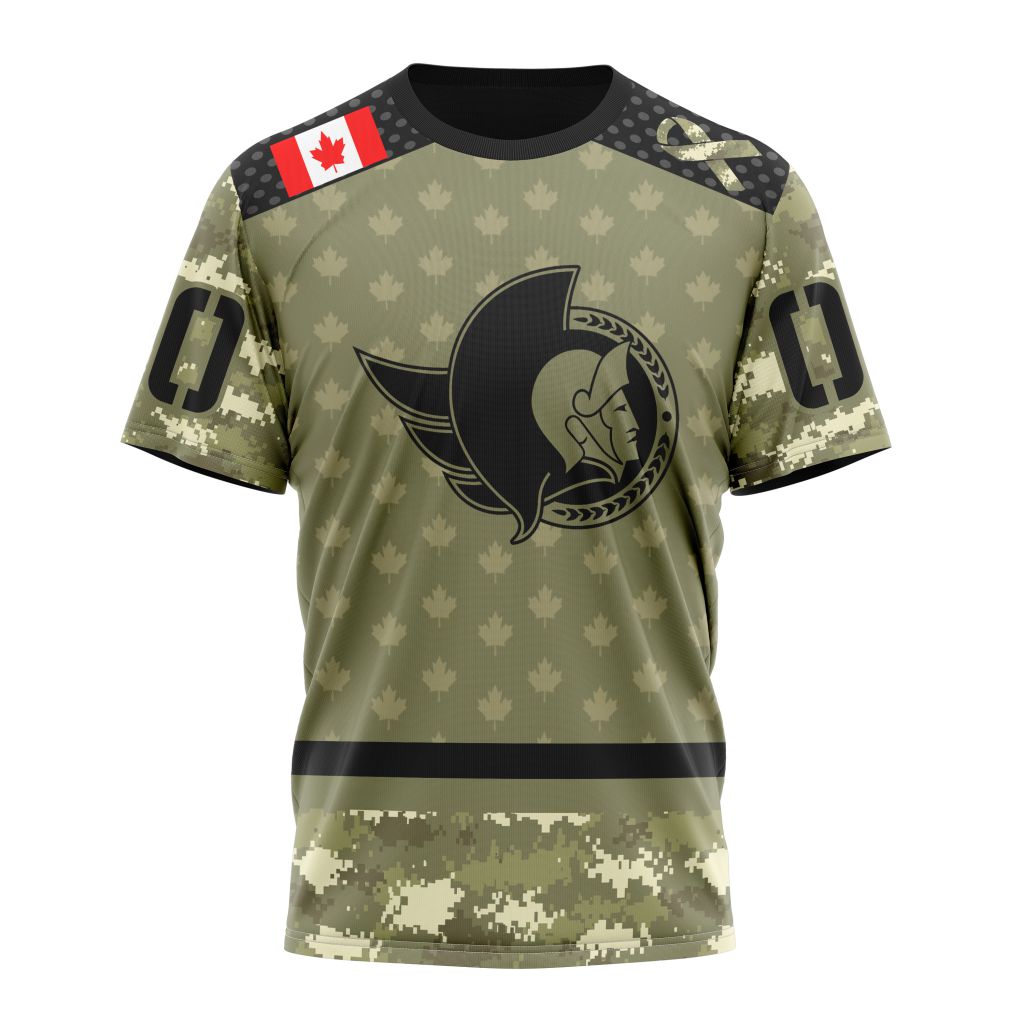 Ottawa Senators Special Camo Military Appreciation Personalized Name And Number T-Shirt Oregontrailrvpk Shirt