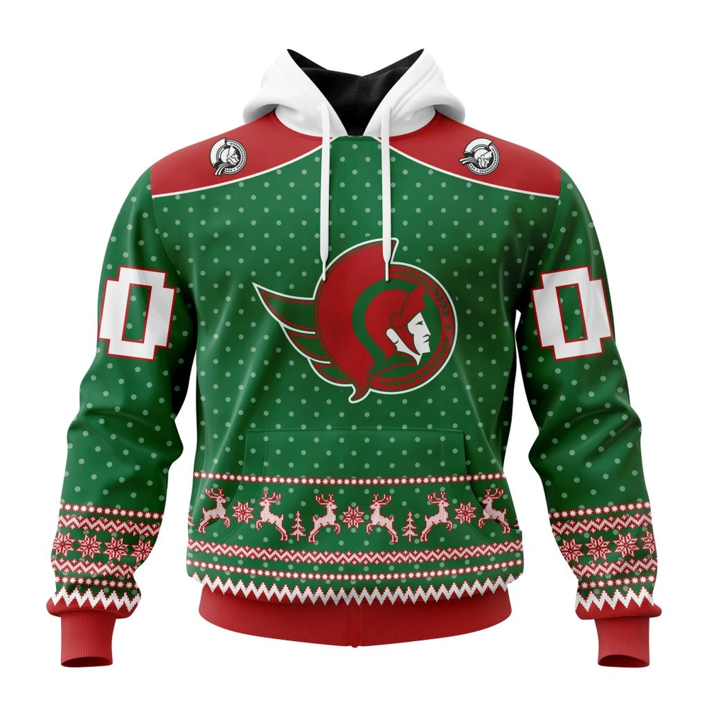 Ottawa Senators Special Christmas Apparel All Over Print Hoodie Style 75304