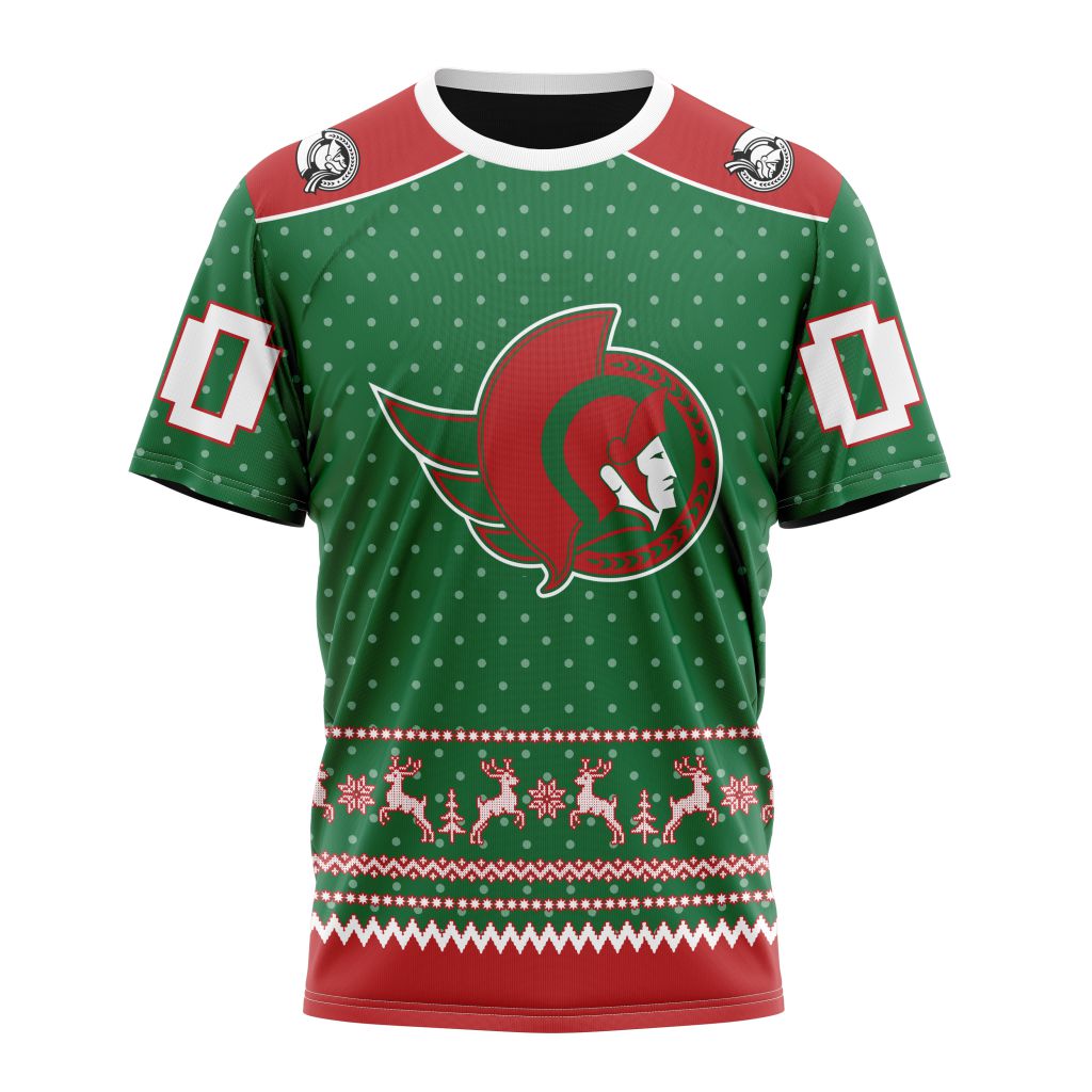 Ottawa Senators Special Christmas Apparel Personalized Name And Number T-Shirt Oregontrailrvpk Shirt
