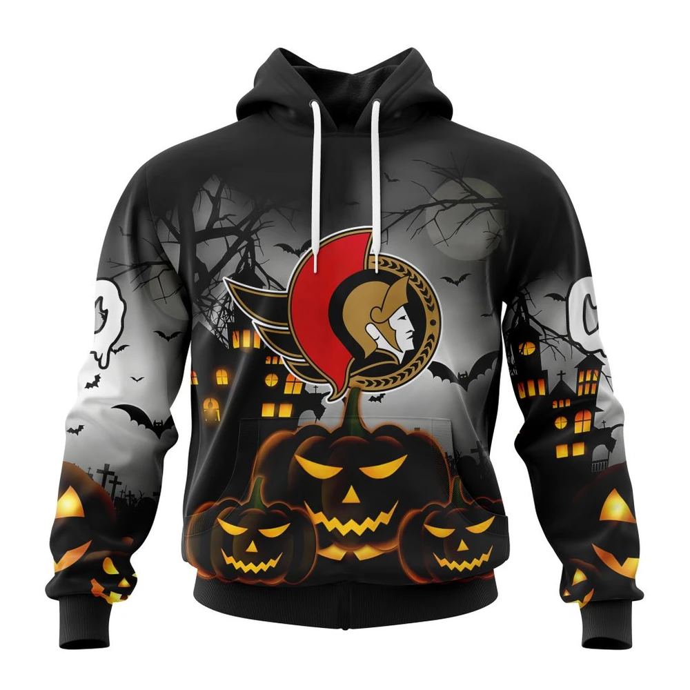 Ottawa Senators Special Design For Halloween All Over Print Hoodie Style 94408