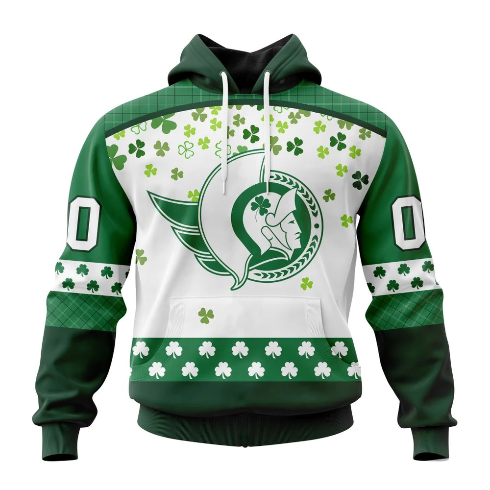 Ottawa Senators Special Design For St. Patrick Day All Over Print Hoodie Style 58762