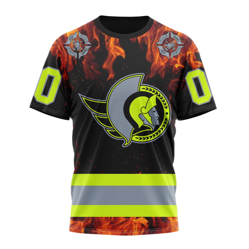 Ottawa Senators Special Design Honoring Firefighters 01 Personalized Name And Number T-Shirt Oregontrailrvpk Shirt