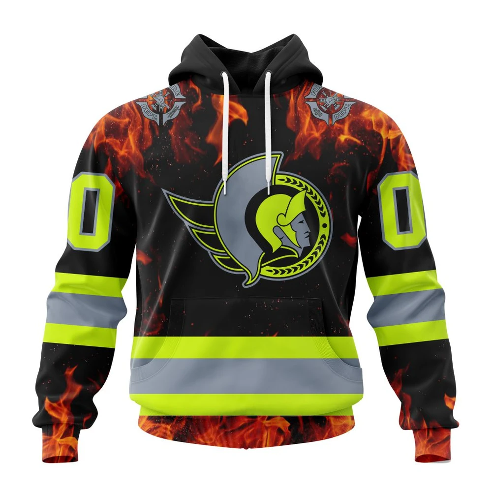 Ottawa Senators Special Design Honoring Firefighters All Over Print Hoodie Style 41160