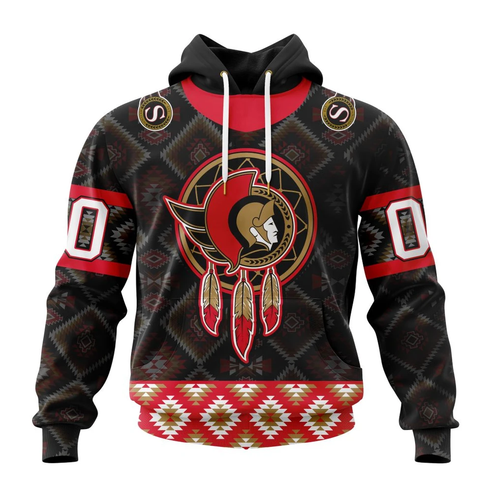 Ottawa Senators Special Design With Native Pattern All Over Print Hoodie Style 83126
