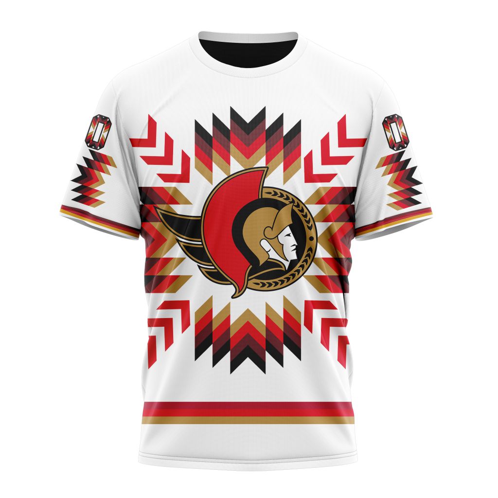 Ottawa Senators Special Design With Native Pattern Personalized Name And Number T-Shirt Oregontrailrvpk Shirt