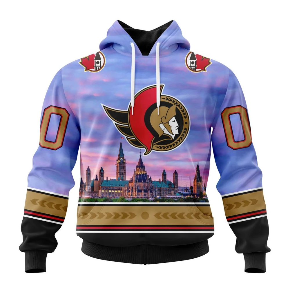 Ottawa Senators Special Design With Parliament Hill All Over Print Hoodie Style 86992