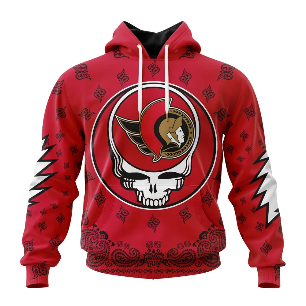 Ottawa Senators Special Grateful Dead Design All Over Print Hoodie Style 39194