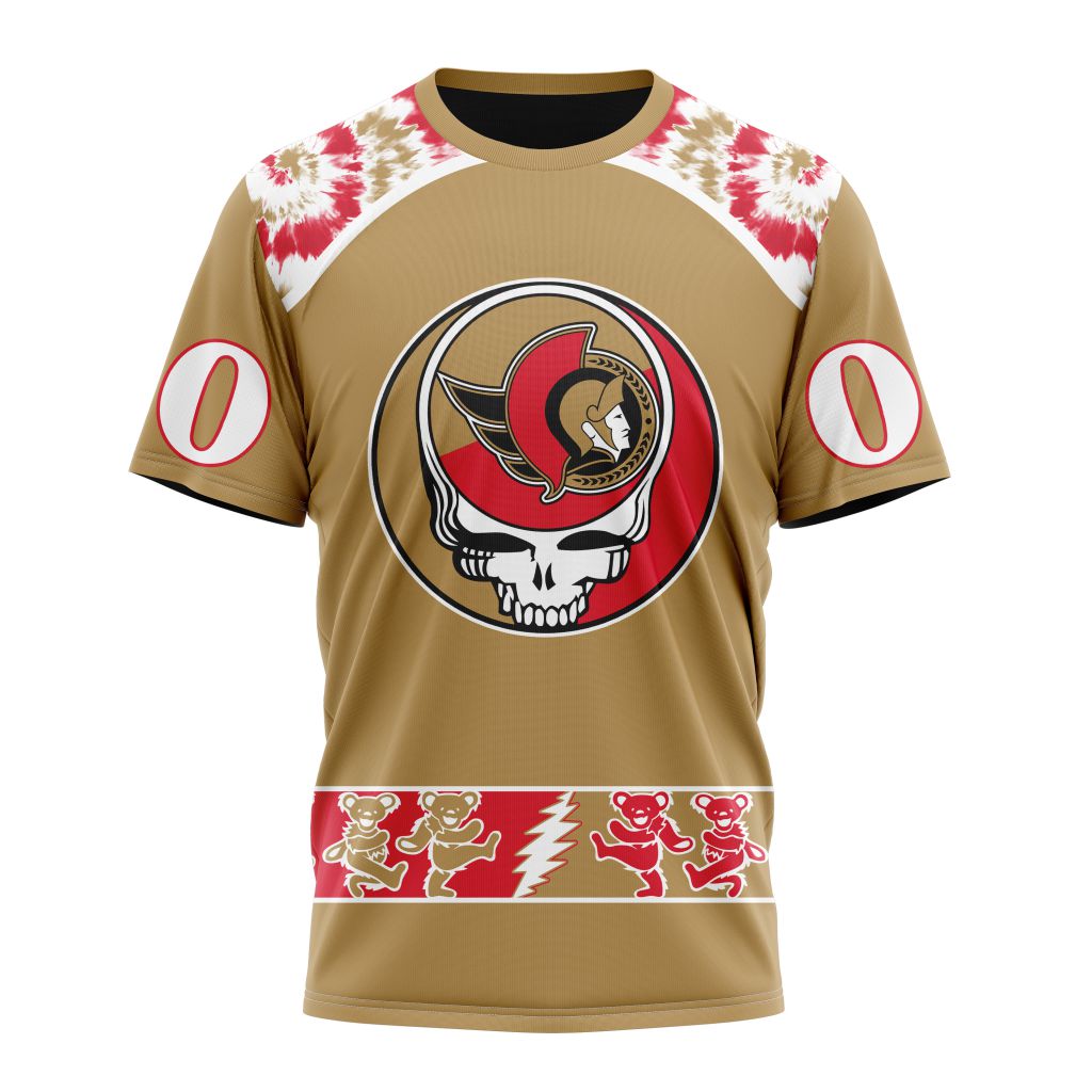Ottawa Senators Special Grateful Dead Design Personalized Name And Number T-Shirt Oregontrailrvpk Shirt