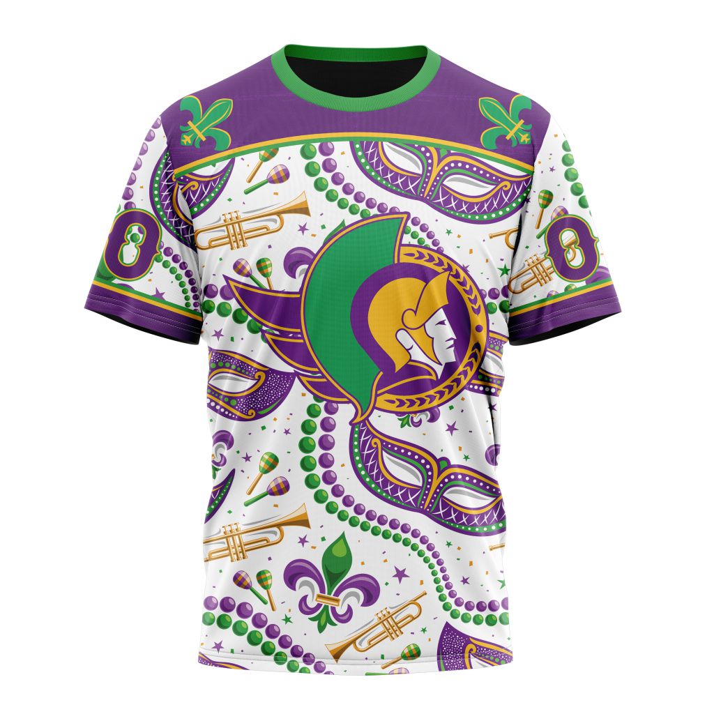 Ottawa Senators Special Mardi Gras Design 01 Personalized Name And Number T-Shirt Oregontrailrvpk Shirt