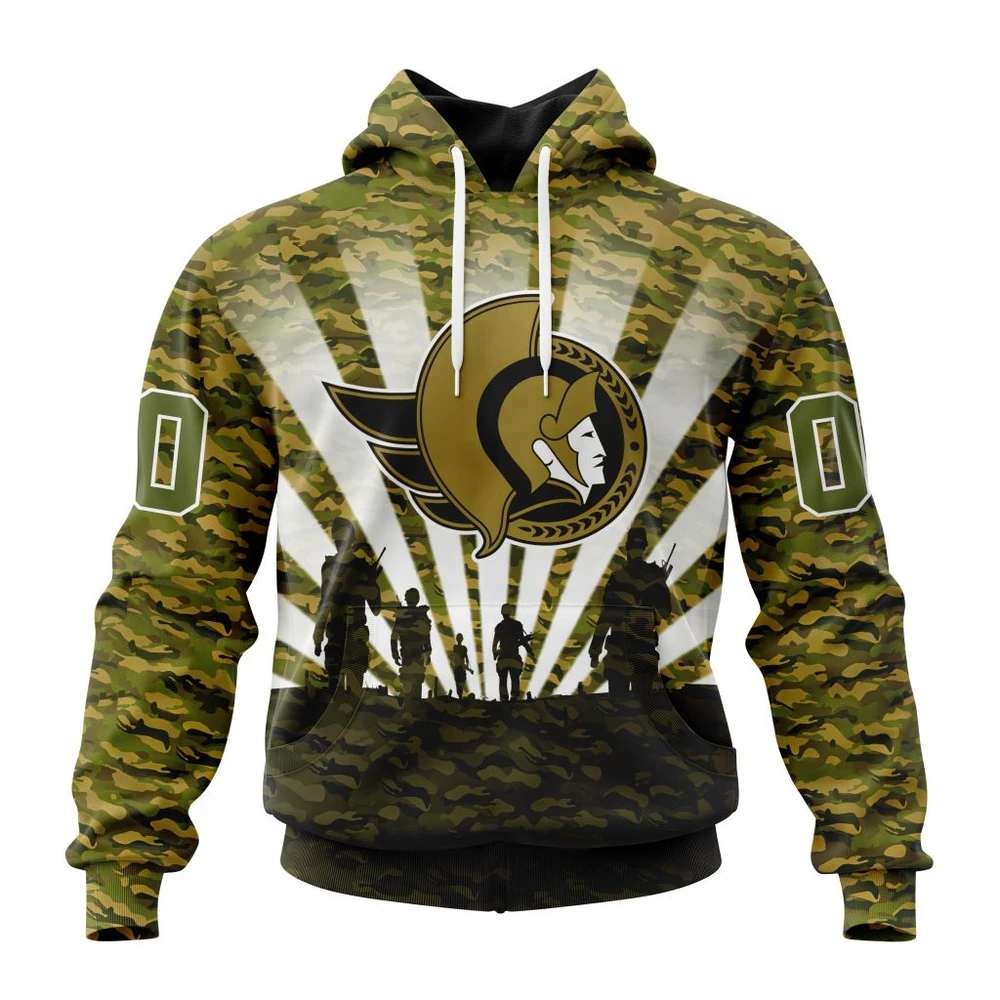 Ottawa Senators Special Military Camo Kits For Veterans Day And Rememberance Day All Over Print Hoodie Style 72168