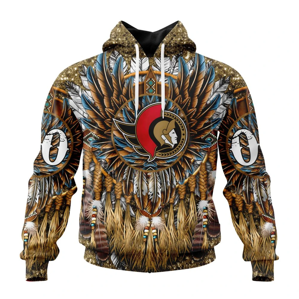 Ottawa Senators Special Native Costume Design All Over Print Hoodie Style 34603