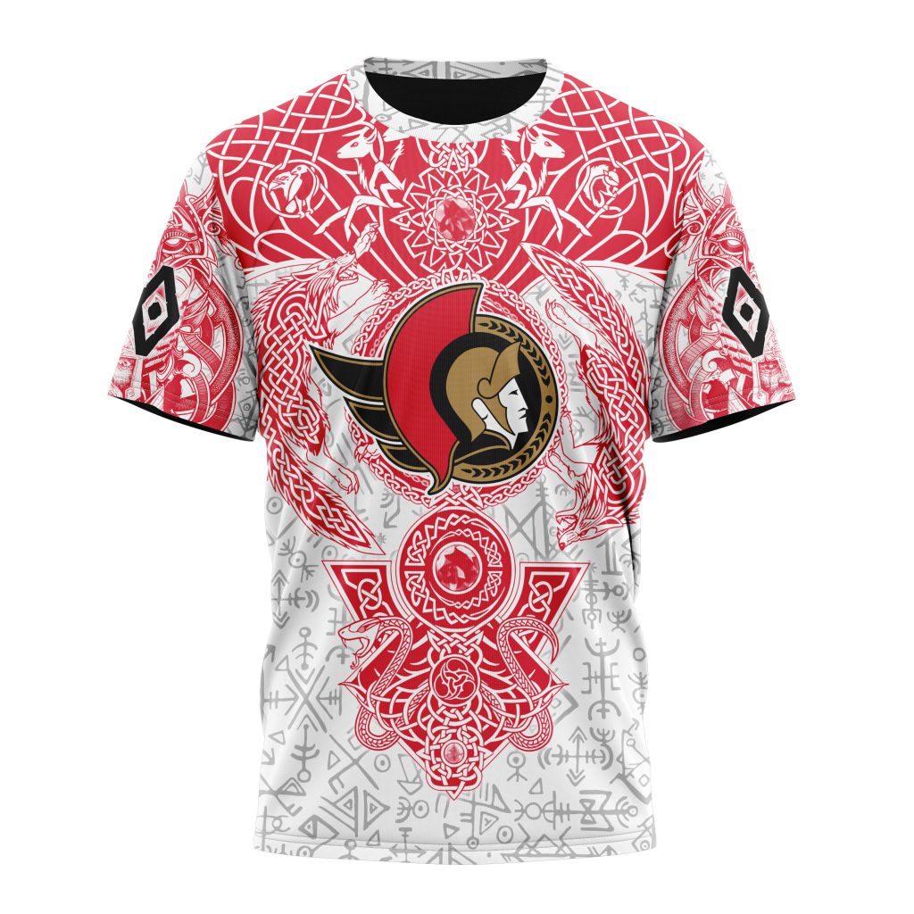 Ottawa Senators Special Norse Viking Symbols Personalized Name And Number T-Shirt Oregontrailrvpk Shirt