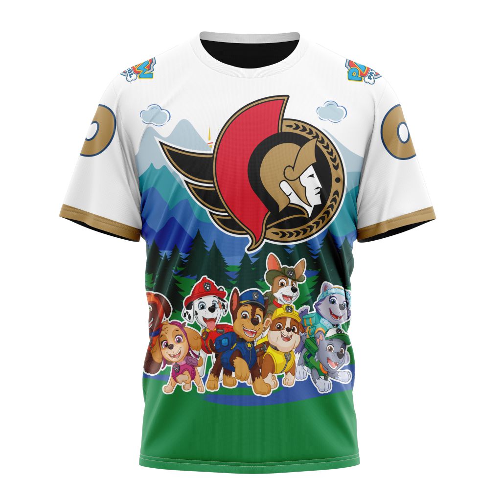 Ottawa Senators Special Paw Patrol Design 01 Personalized Name And Number T-Shirt Oregontrailrvpk Shirt