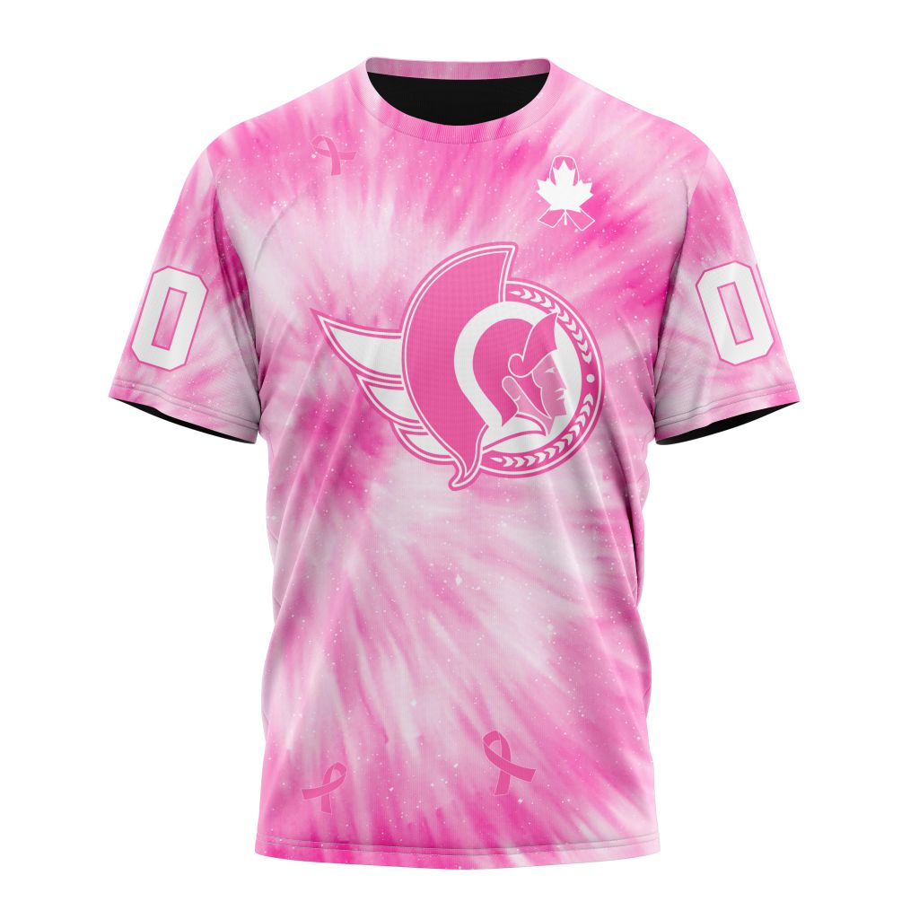 Ottawa Senators Special Pink Tie-Dye Personalized Name And Number T-Shirt Oregontrailrvpk Shirt