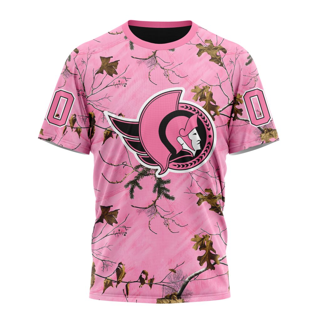 Ottawa Senators Special Realtree Pink Camouflage Design 01 Personalized Name And Number T-Shirt Oregontrailrvpk Shirt